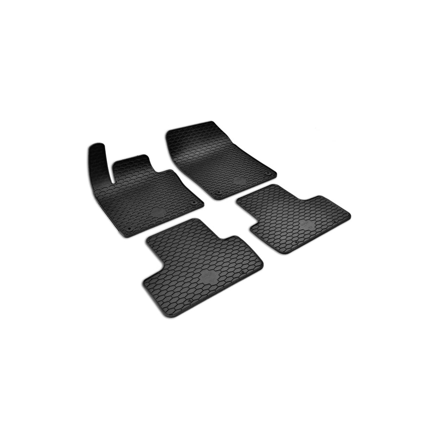 WALSER RubberLine 50839 Floor mat set Elastomer, Front and Rear, Quantity: 4, Black