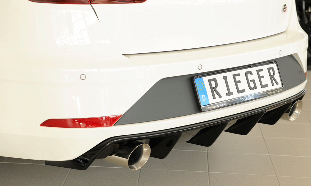 Rieger 00088135 SEAT 5F Leon FR Rear Diffuser for Sport Tailpipe Left & Right - Glossy Black