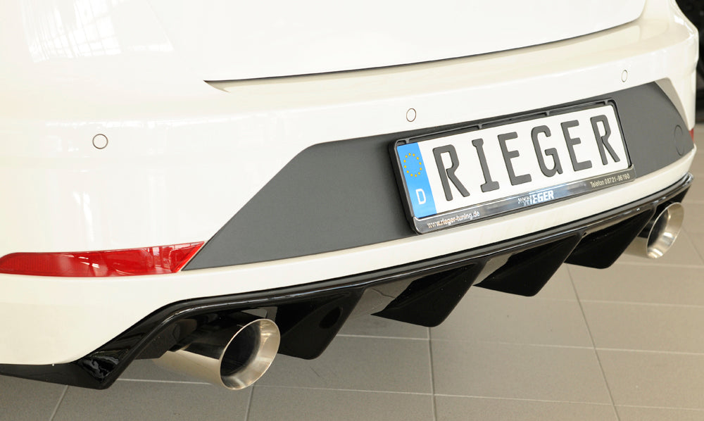 Rieger 00088135 SEAT 5F Leon FR Rear Diffuser for Sport Tailpipe Left & Right - Glossy Black