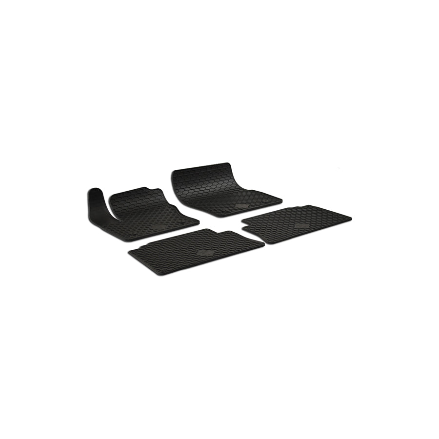 WALSER 50768 Floor mat set for FORD KUGA Elastomer, Front and Rear, Quantity: 4, Black