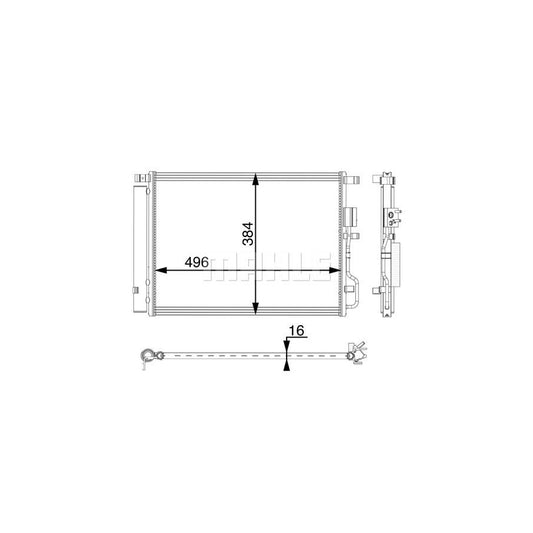 MAHLE ORIGINAL AC 61 000P Air conditioning condenser with dryer