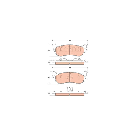 TRW Gdb4132 Brake Pad Set For Ford Usa Explorer Not Prepared For Wear Indicator