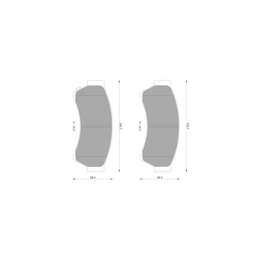 Bosch 0986Ab2302 Brake Pad Set For Mazda 6 With Acoustic Wear Warning BP2302N