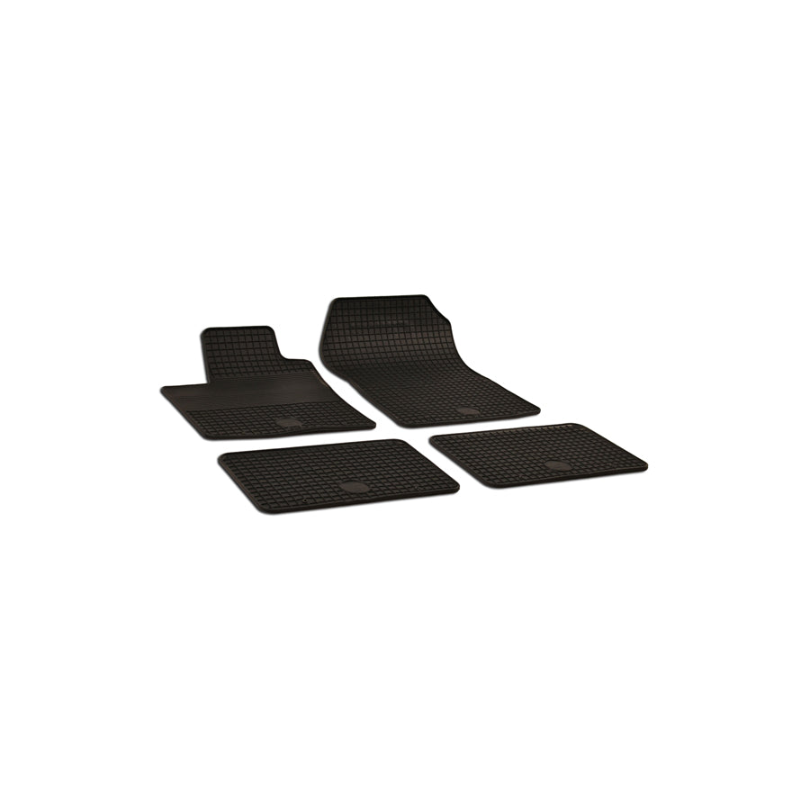 WALSER 50407 Floor mat set for RENAULT Twingo II Hatchback Elastomer, Front and Rear, Quantity: 4, Black