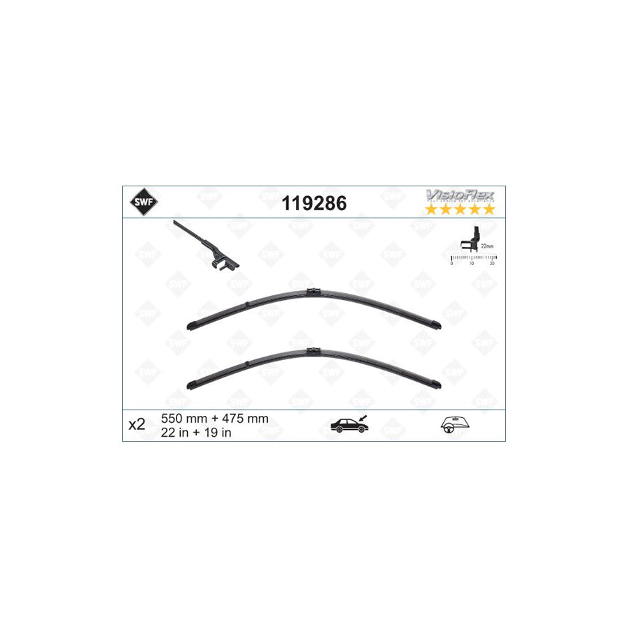 Swf Visioflex 119286 Wiper Blade Suitable For Mercedes-Benz Glk (X204) | Duco Car Parts UK Car Parts