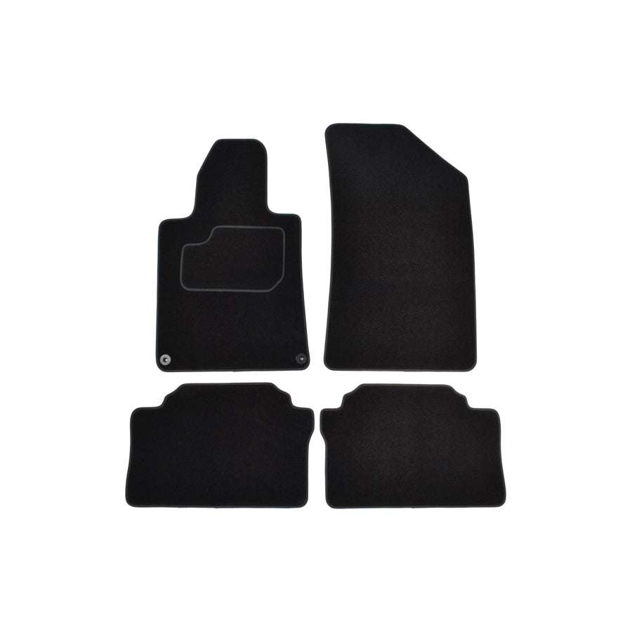 CUSTOPOL Tailored PGT255C Floor mat set for PEUGEOT 508 Textile, Front and Rear, Quantity: 4, Black