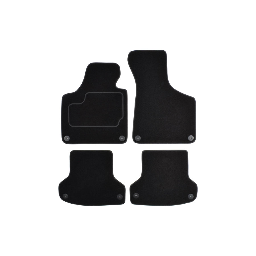 CUSTOPOL Tailored AUD80S Floor mat set for AUDI A3 Textile, Front and Rear, Quantity: 4, Grey