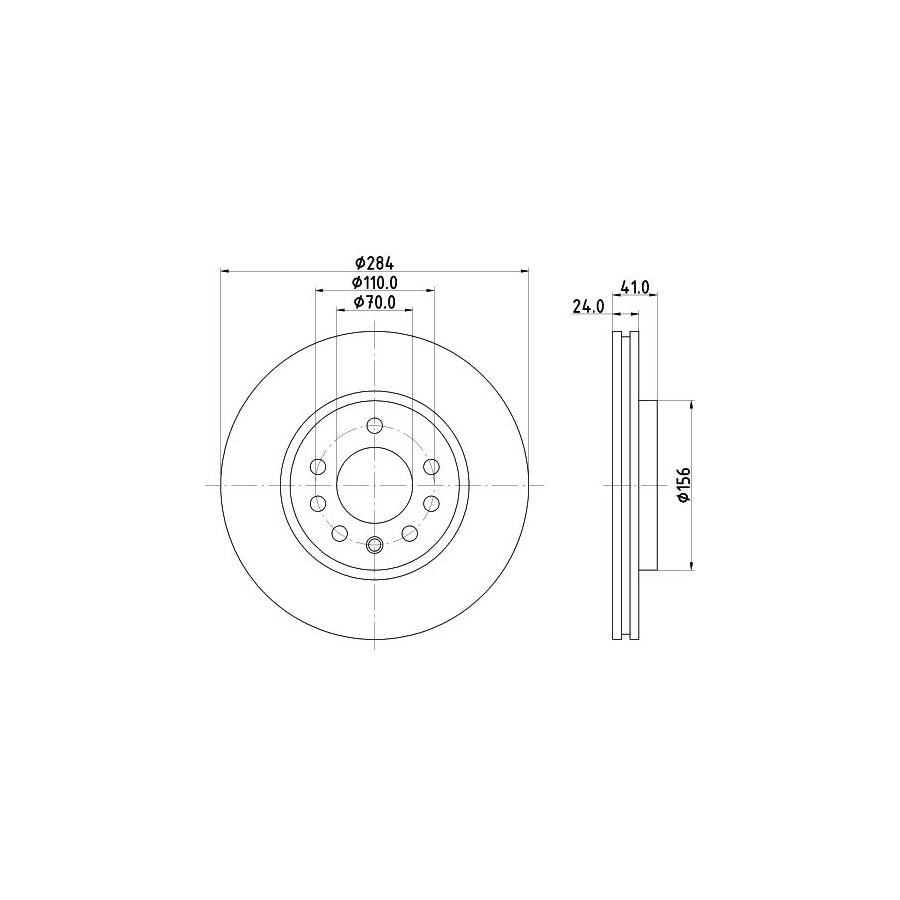 HELLA 8DD 355 103 631 Brake Disc Internally Vented without wheel hub without wheel studs