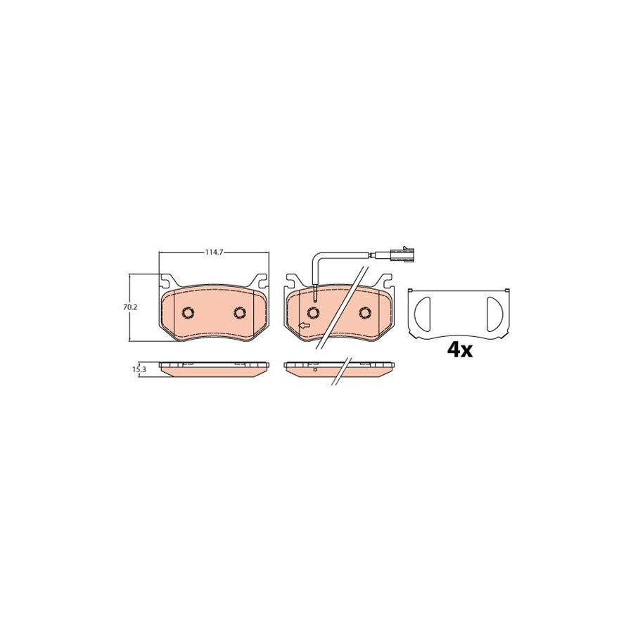 TRW Gdb2209 Brake Pad Set Incl Wear Warning Contact With Accessories