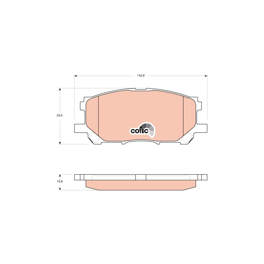 TRW Cotec Gdb3397 Brake Pad Set Not Prepared For Wear Indicator