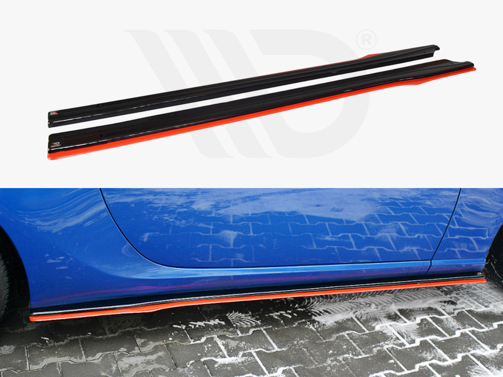 Maxton Design SU-BRZ-1F-SD1RRED+SD1T Side Skirts Splitters (black & Red) V.2 Subaru Brz / Toyota Gt86 Facelift (2017-2020) | Duco Car Parts UK Car Parts
