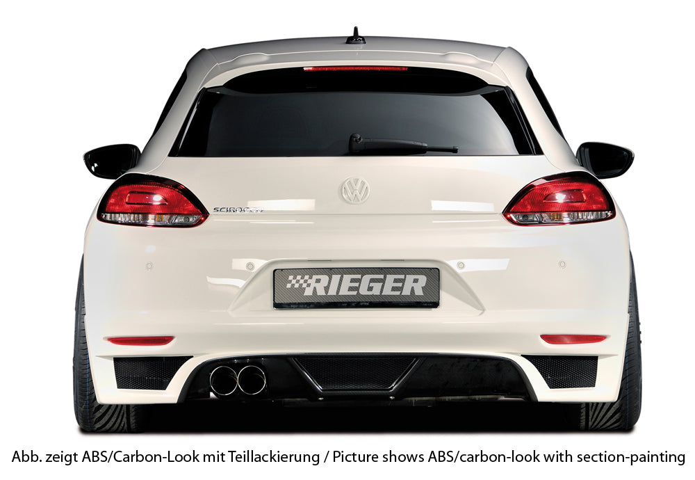 Rieger 00099772 VW 13 Mk3 Scirocco Rear Diffuser for Twin Tailpipe Left - Carbon-Look