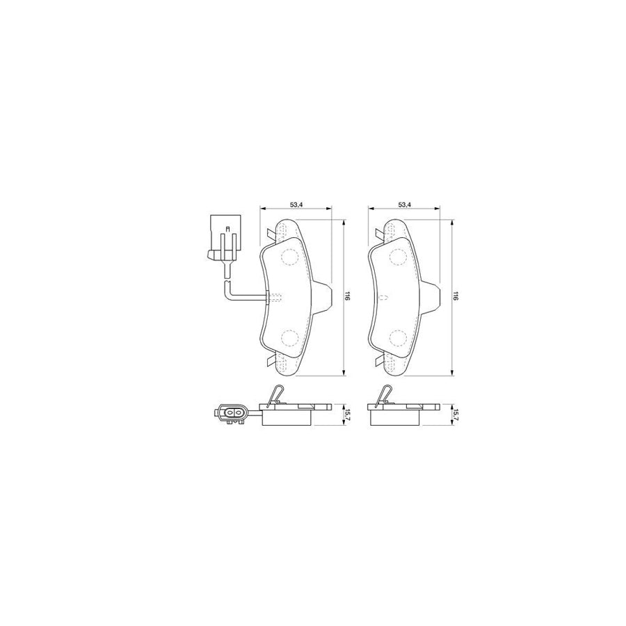 Bosch 0986424745 Brake Pad Set For Ford Mondeo With Integrated Wear Sensor With Anti Squeak Plate BP454