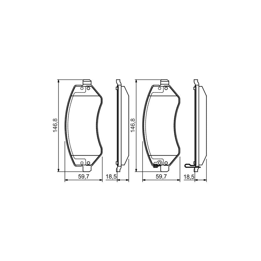 Bosch 0986495117 Brake Pad Set With Acoustic Wear Warning With Mounting Manual BP1505