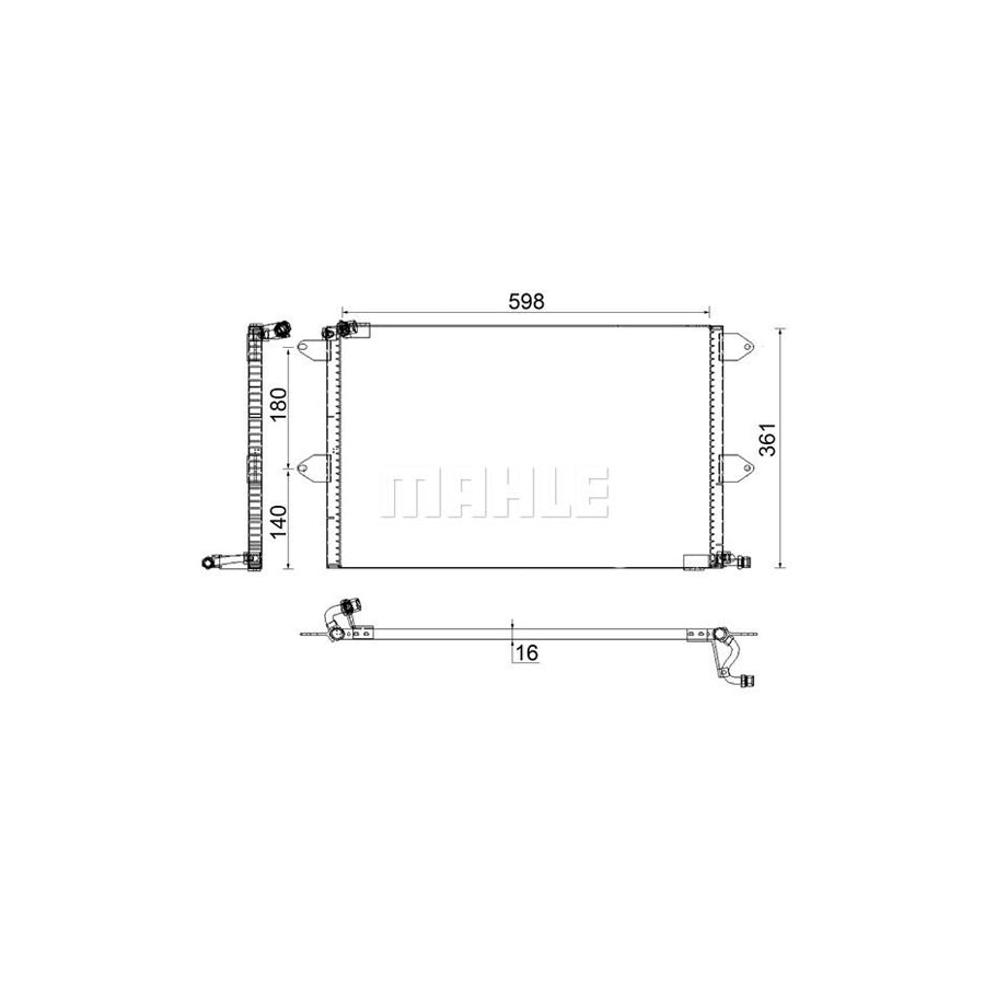 MAHLE ORIGINAL AC 171 001S Air conditioning condenser without dryer