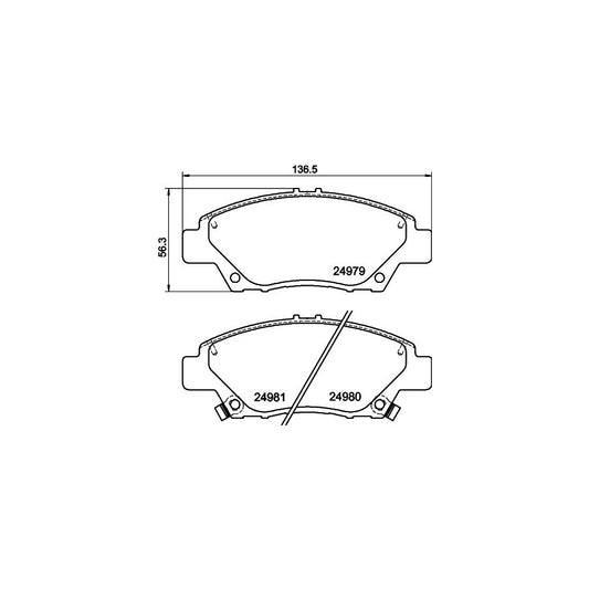 Hella 8DB 355 015 001 Brake Pad Set With Acoustic Wear Warning With Accessories
