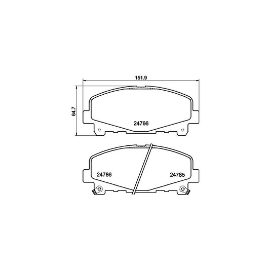 Hella 8DB 355 013 881 Brake Pad Set For Honda Accord With Acoustic Wear Warning