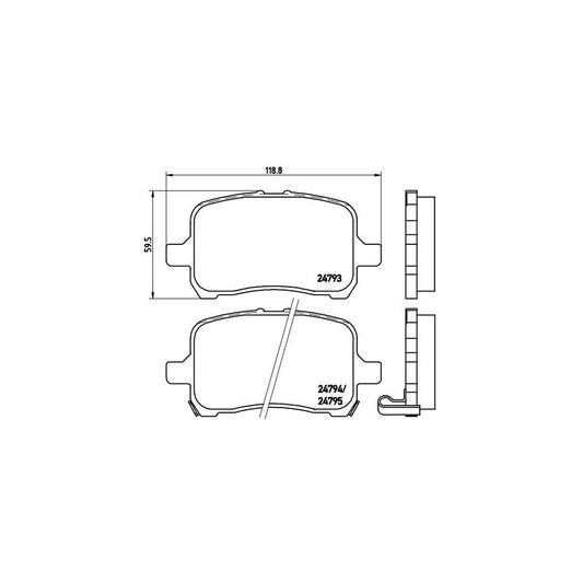 Brembo P 10 015 Brake Pad Set With Acoustic Wear Warning