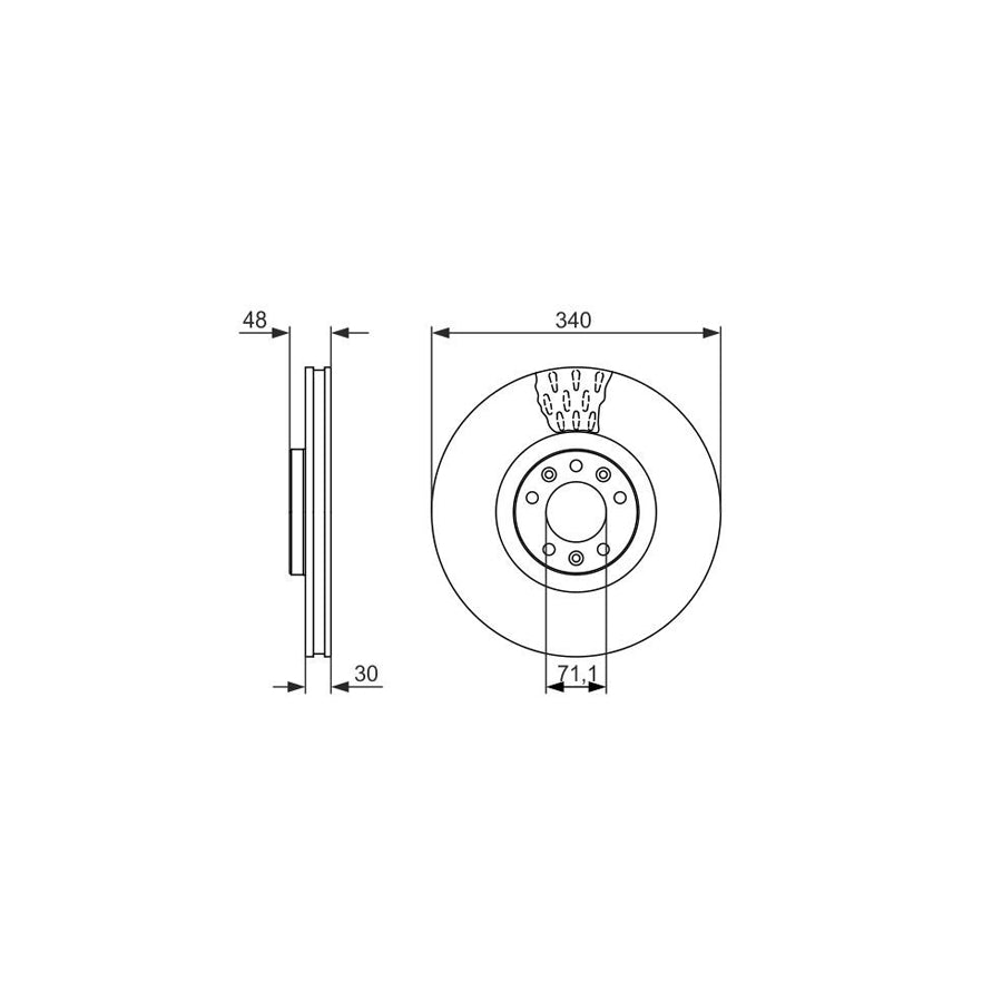 BOSCH 0 986 479 092 Brake Disc Vented Coated High carbon with bolts screws