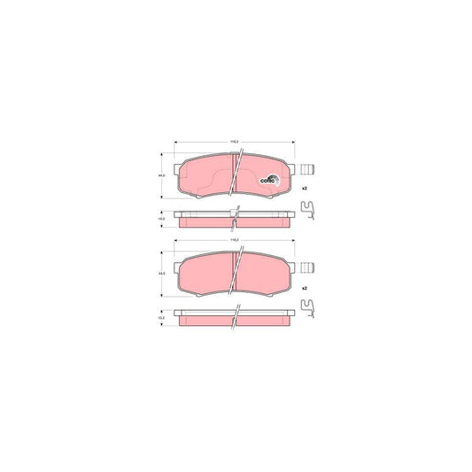 TRW Cotec Gdb3110 Brake Pad Set With Acoustic Wear Warning With Accessories