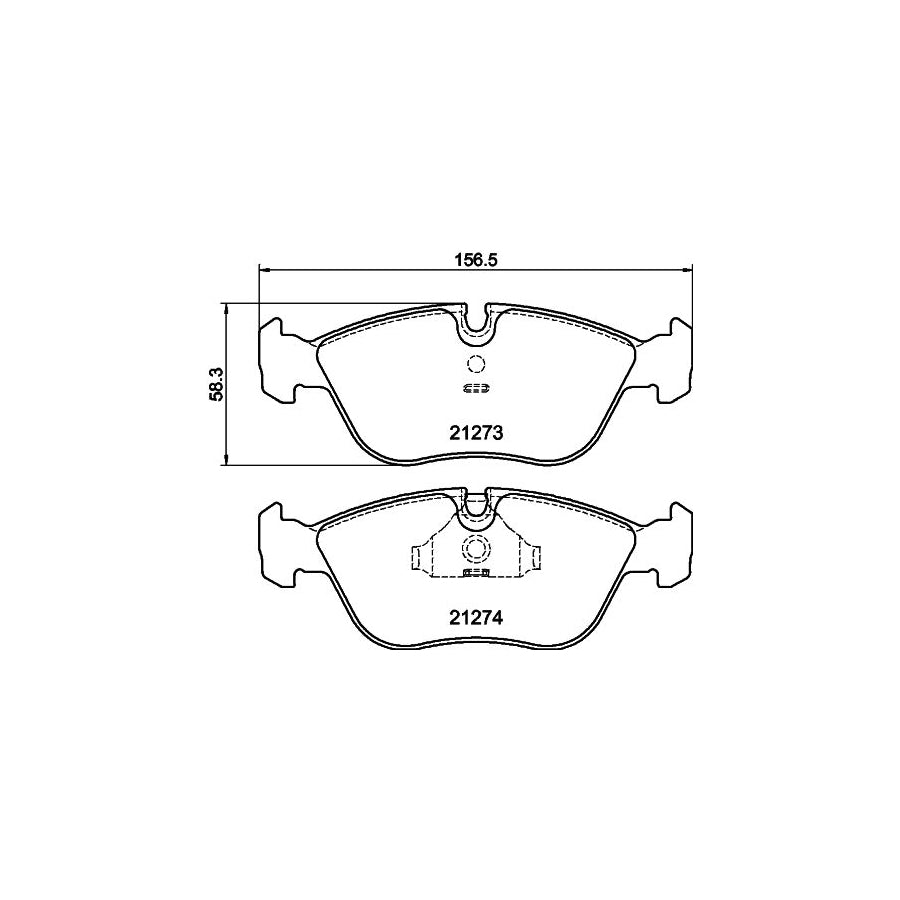 Hella 8DB 355 007 721 Brake Pad Set Prepared For Wear Indicator