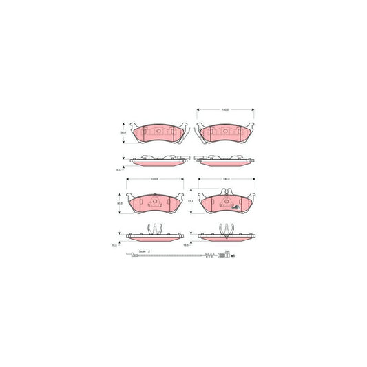 TRW Cotec Gdb1456 Brake Pad Set Suitable For Mercedes Benz Ml Class W163 Incl Wear Warning Contact