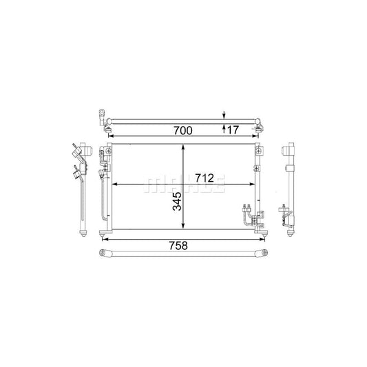 MAHLE ORIGINAL AC 485 000S Air conditioning condenser without dryer