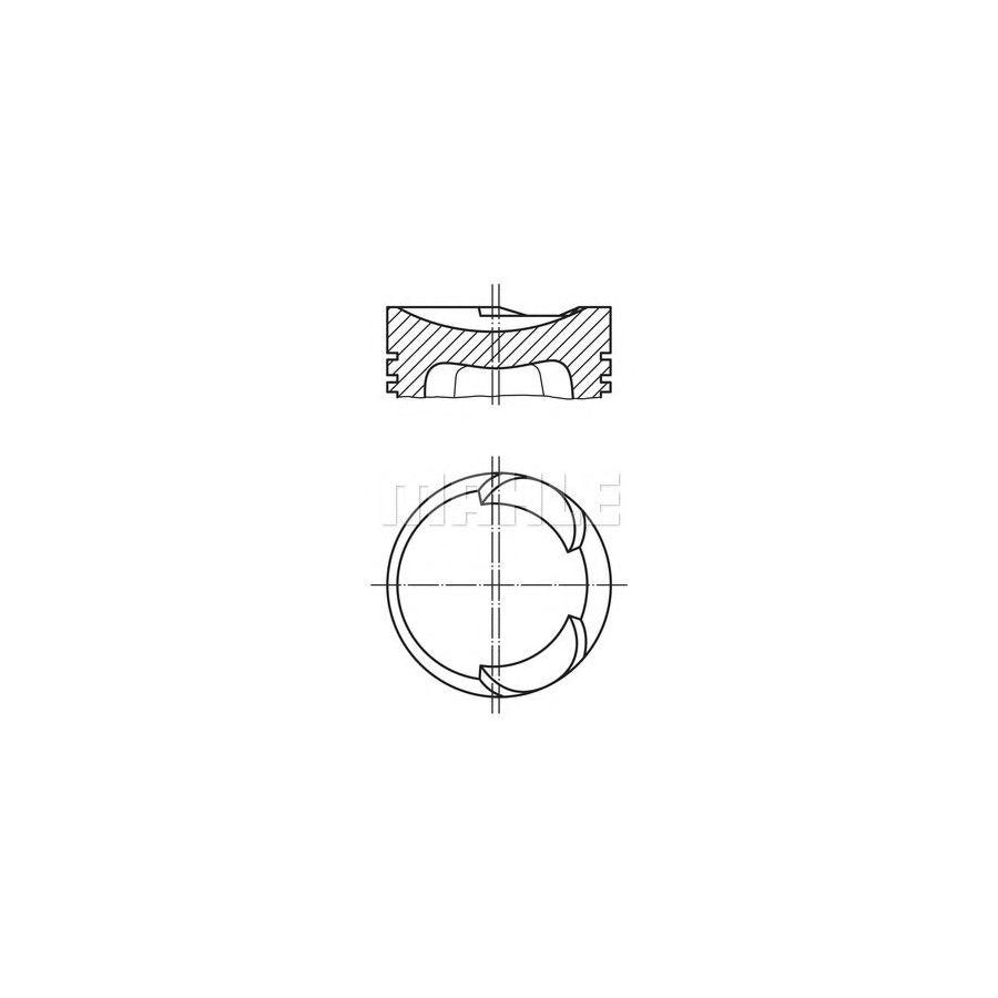 MAHLE ORIGINAL 127 57 00 Piston 120,65 mm, with piston rings, with piston ring carrier