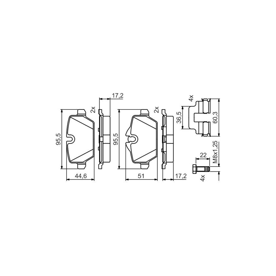 Bosch 0986495477 Brake Pad Set BP2109