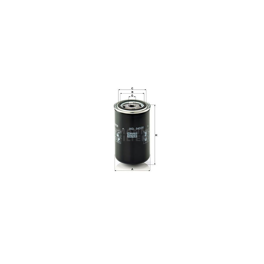 MANN-FILTER WD 940/26 Oil Filter Spin-on Filter