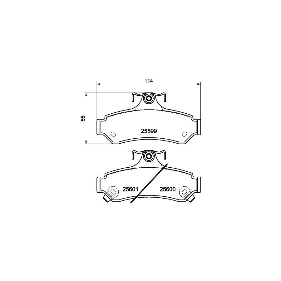 Hella 8DB 355 020 531 Brake Pad Set With Acoustic Wear Warning With Brake Caliper Screws