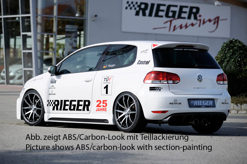 Rieger 00099781 VW Mk6 Golf Right Side Skirt (GTI & GTD) - Carbon-Look