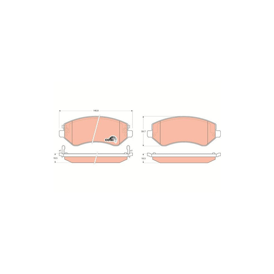 TRW Cotec Gdb4126 Brake Pad Set Incl Wear Warning Contact