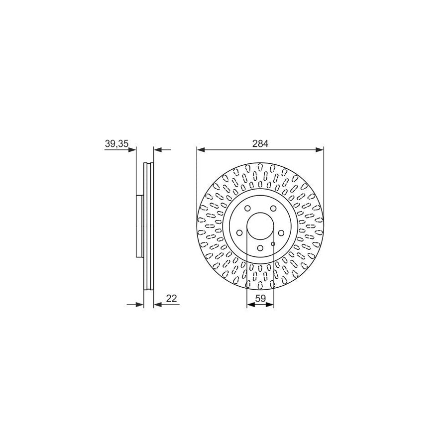 BOSCH 0 986 479 588 Brake Disc Vented Oiled