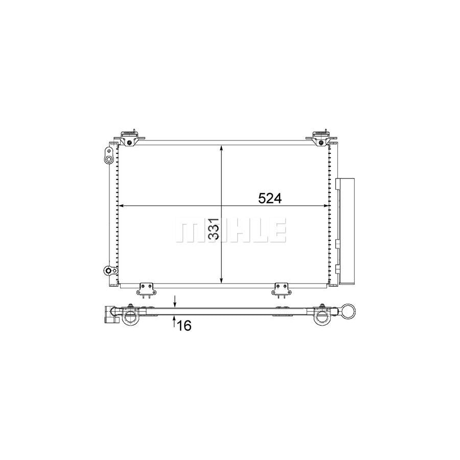 MAHLE ORIGINAL AC 292 000S Air conditioning condenser for TOYOTA YARIS with dryer