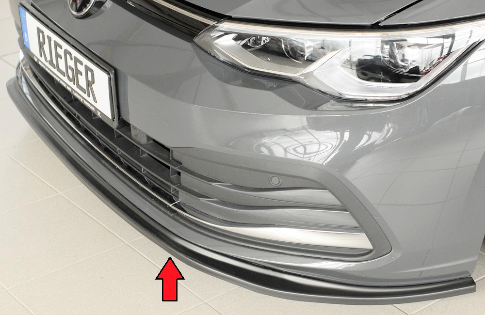 Rieger 00059600 VW Mk8 Golf Front Splitter -  Matte Black