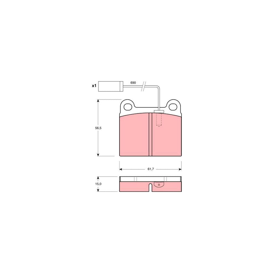 TRW Gdb1252 Brake Pad Set For Alfa Romeo 75 162B Incl Wear Warning Contact