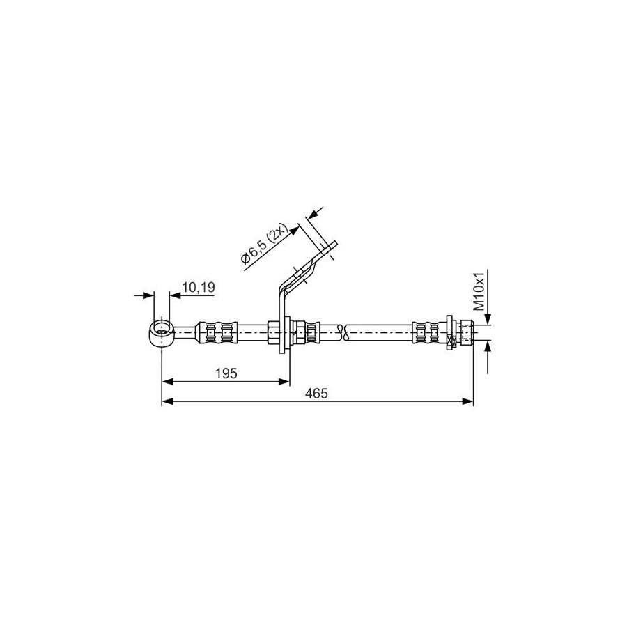 BOSCH 1 987 476 187 Brake Hose for HONDA ACCORD 465Mm
