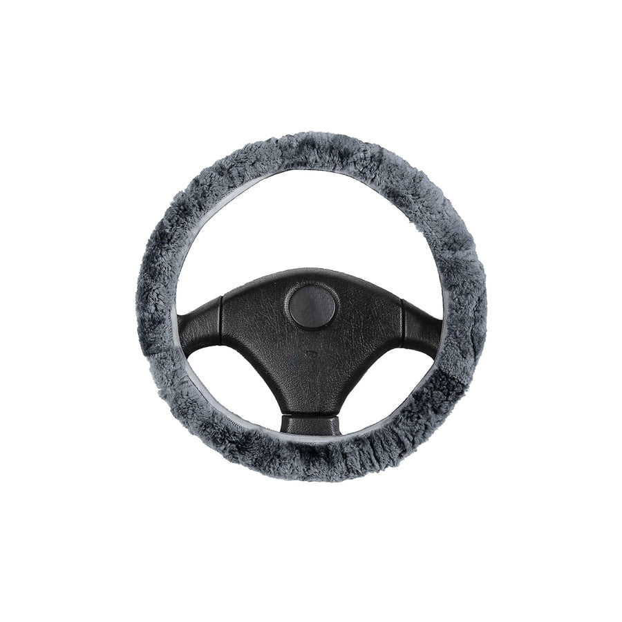 WALSER 19545 Steering wheel cover Grey, ?: 36-41cm, Sheepskin