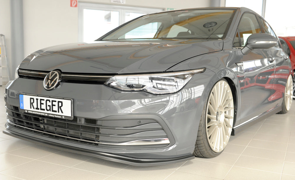 Rieger 00059600 VW Mk8 Golf Front Splitter -  Matte Black