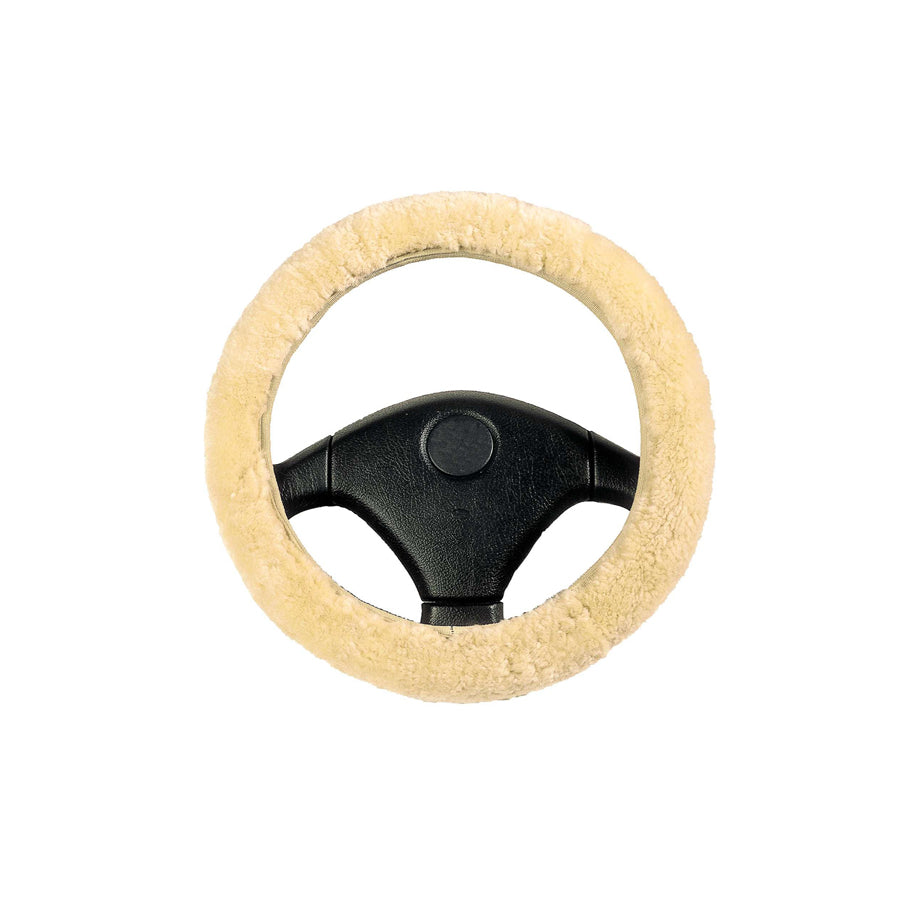 WALSER 19543 Steering wheel cover Beige, ?: 36-41cm, Sheepskin