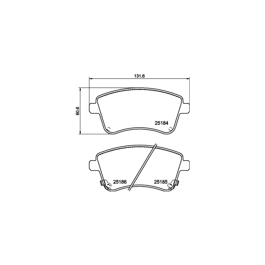 Hella 8DB 355 015 331 Brake Pad Set For Kia Venga With Acoustic Wear Warning