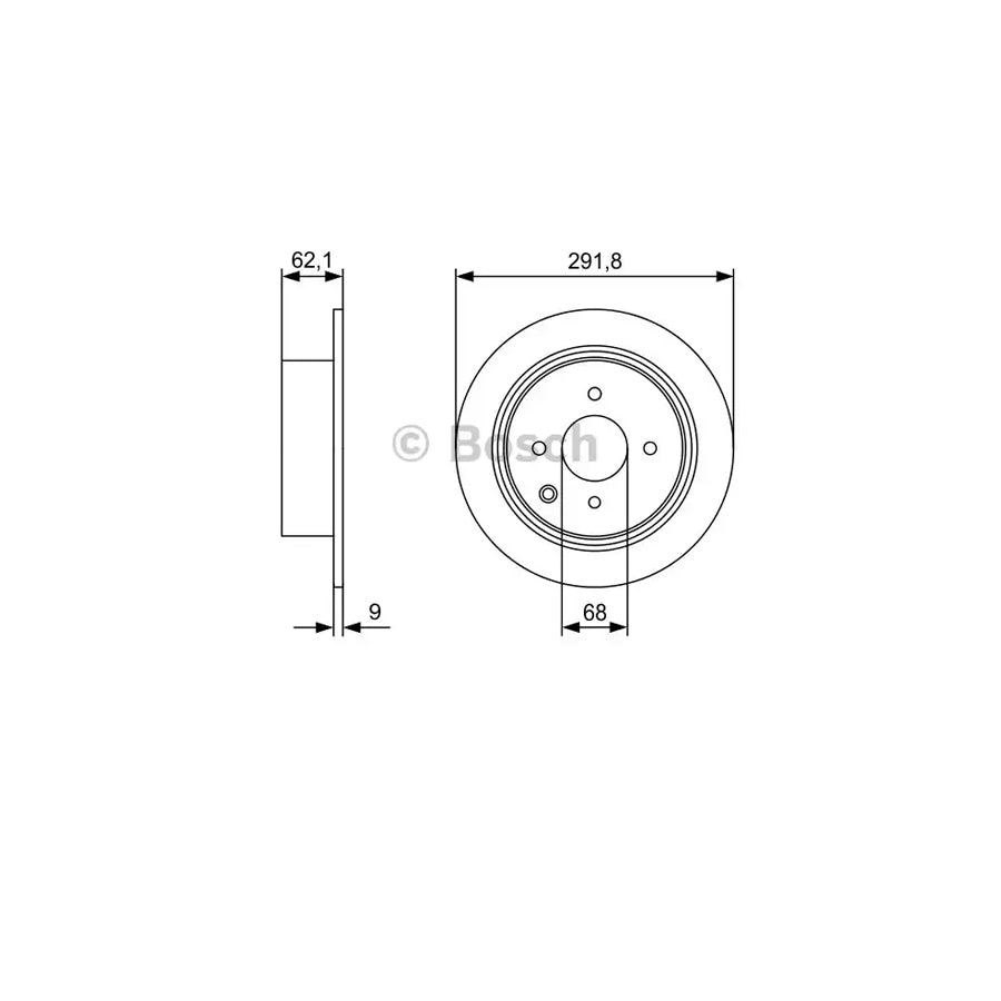 BOSCH 0 986 479 D18 Brake Disc Solid Oiled