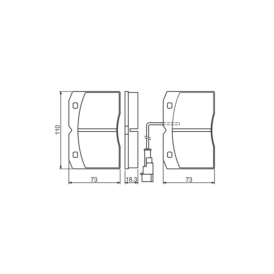 Bosch 0986494276 Brake Pad Set For Iveco Daily With Integrated Wear Sensor BP1188