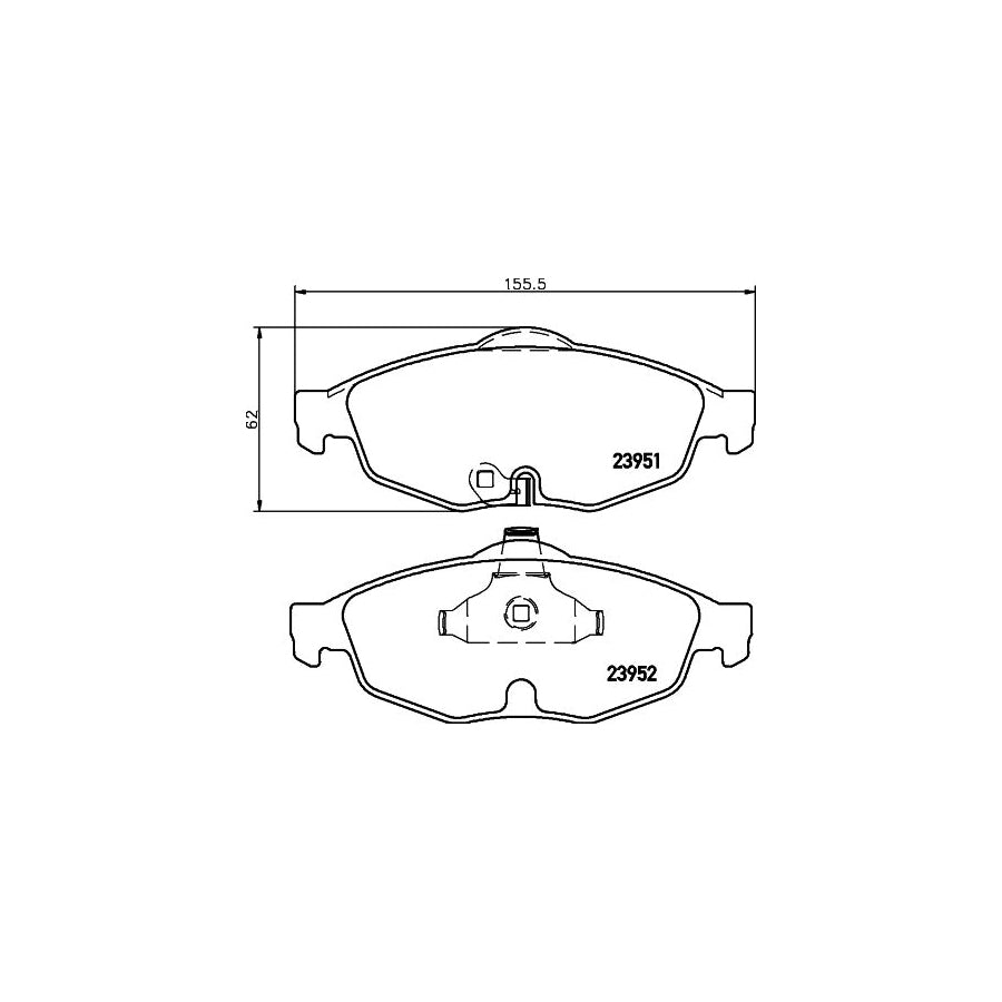 Hella 8DB 355 011 991 Brake Pad Set With Acoustic Wear Warning