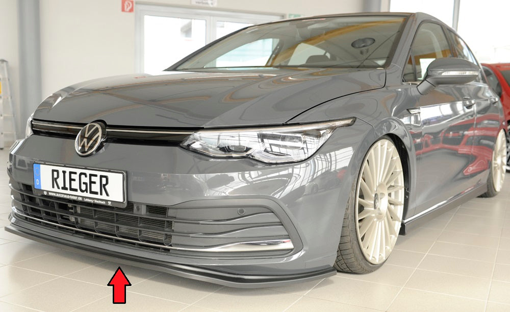 Rieger 00059600 VW Mk8 Golf Front Splitter -  Matte Black