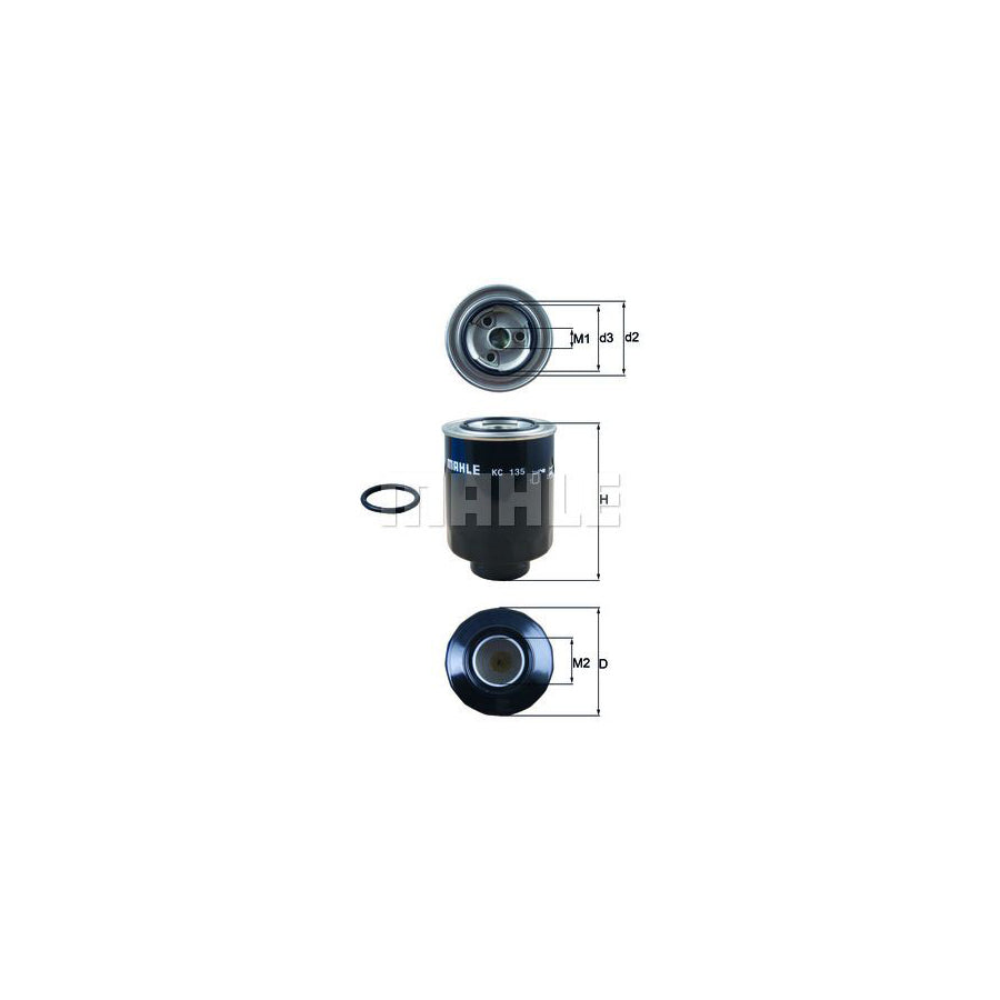 MAHLE ORIGINAL KC 135D Fuel filter Spin-on Filter