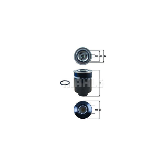 MAHLE ORIGINAL KC 135D Fuel filter Spin-on Filter