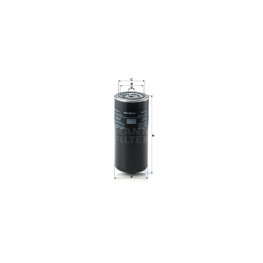 MANN-FILTER WDK 962/14 Fuel filter Spin-on Filter