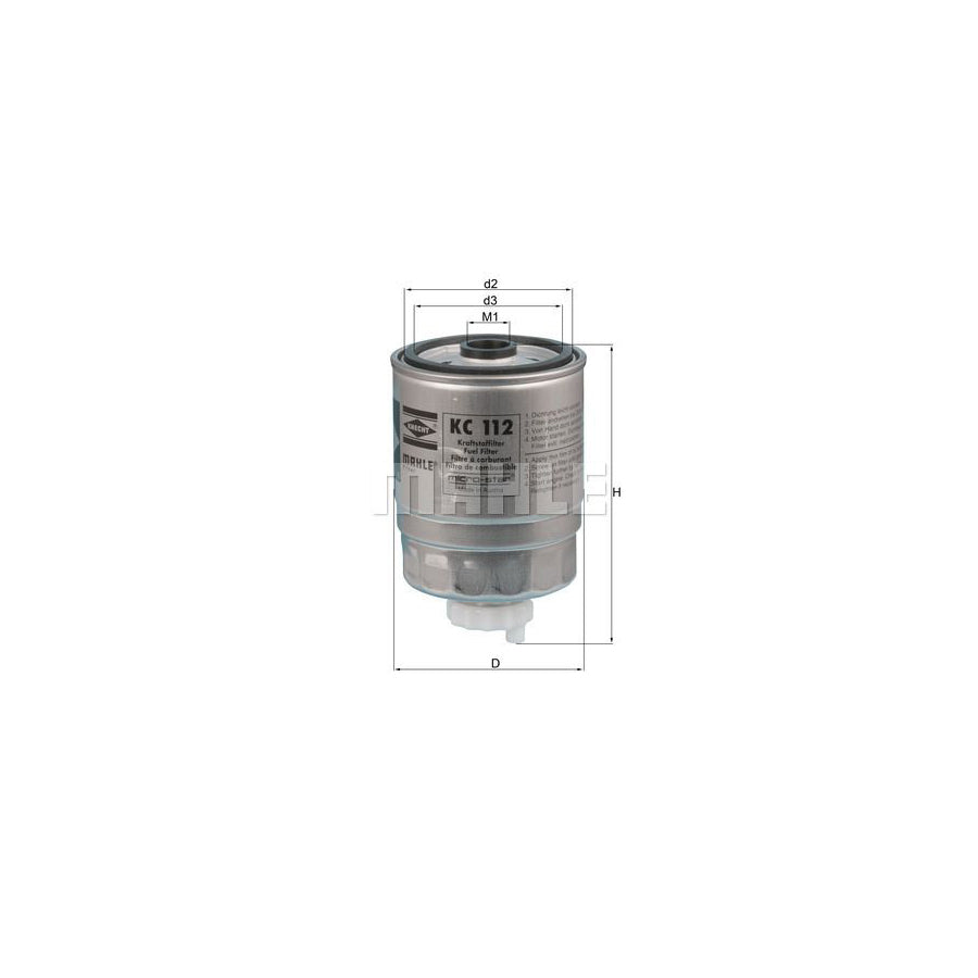 MAHLE ORIGINAL KC 112 Fuel filter Spin-on Filter